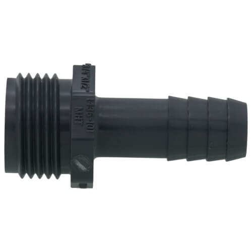 3/4" x 1/2" PVC Barbed Insert Reducing Male Hose Adapter (Male Hose x Insert)