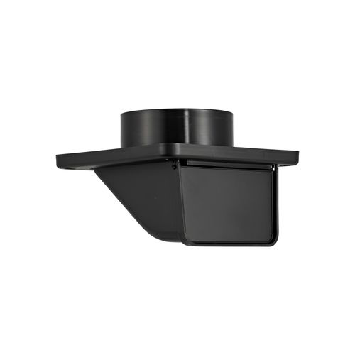 Main product image of 4" Black Plastic Soffit Exhaust Vent w/ Damper & Screen, 1.4" Collar