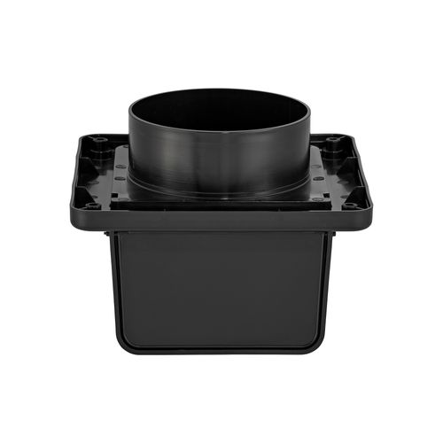 Main product image of 4" Black Plastic Soffit Exhaust Vent w/ Damper & Screen, 1.4" Collar