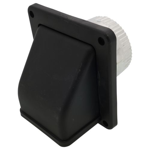 Main product image of 4" Black Plastic Exhaust Soffit Dryer Vent w/ 3" Aluminum Pipe