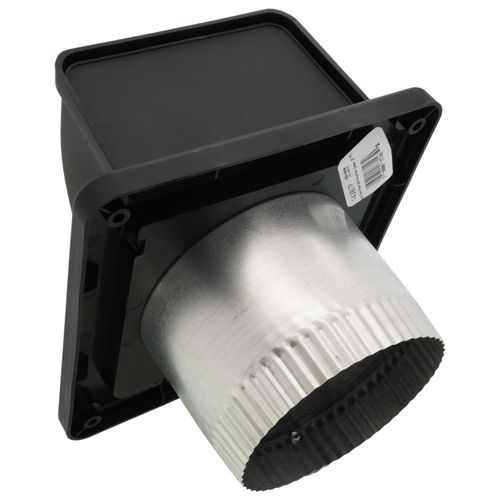 Main product image of 4" Black Plastic Exhaust Soffit Dryer Vent w/ 3" Aluminum Pipe
