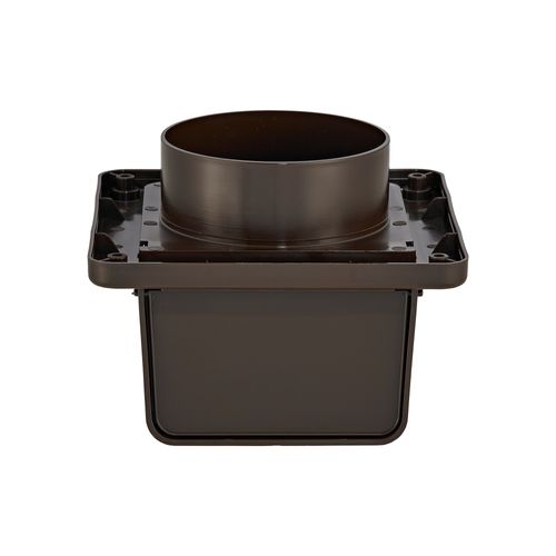 Main product image of 4" Brown Plastic Soffit Exhaust Vent w/ Damper & Screen, 1.4" Collar