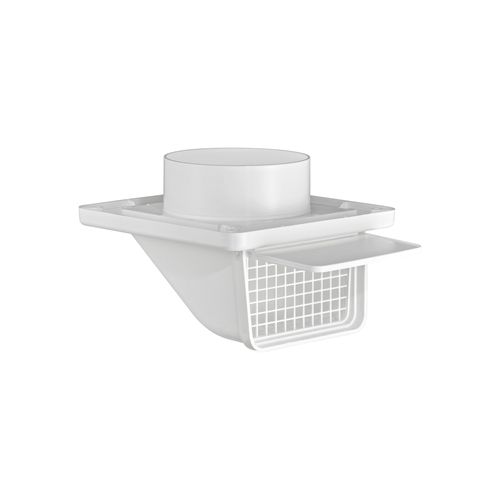 Main product image of 4" White Plastic Soffit Exhaust Vent w/ Damper & Screen, 1.4" Collar