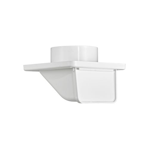 Main product image of 4" White Plastic Soffit Exhaust Vent w/ Damper & Screen, 1.4" Collar