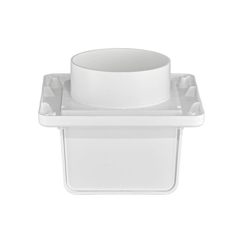 Main product image of 4" White Plastic Soffit Exhaust Vent w/ Damper & Screen, 1.4" Collar