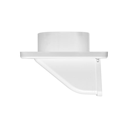 Main product image of 4" White Plastic Soffit Exhaust Vent w/ Damper & Screen, 1.4" Collar