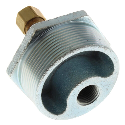 Main product image of 2" NPT x 3/8" x 3/8" 3-Way Tap Duplex Tank Bushing w/ Male Compression Fitting