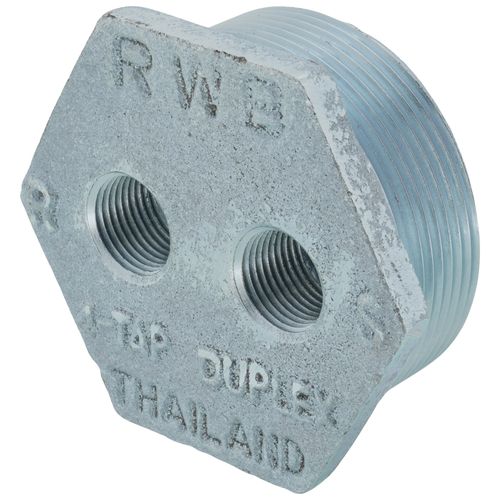Main product image of 2" NPT x 3/8" FNPT 4-Way Tap Tank Bushing