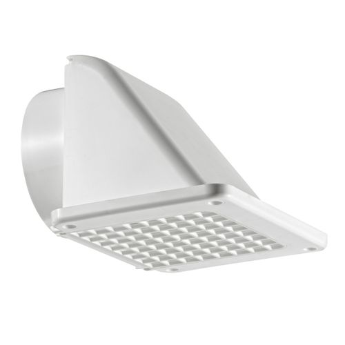 Main product image of 4" White Plastic Recessed Soffit Exhaust Vent w/ Damper & Screen