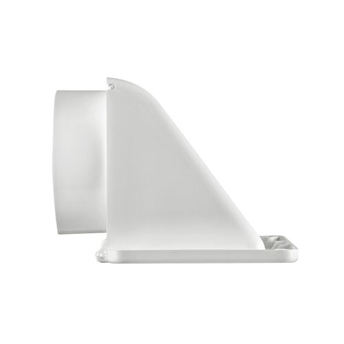 Main product image of 4" White Plastic Recessed Soffit Exhaust Vent w/ Damper & Screen