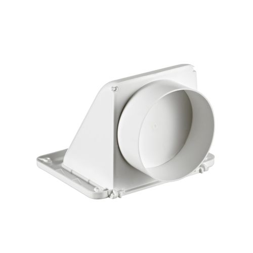 Main product image of 4" White Plastic Recessed Soffit Exhaust Vent w/ Damper & Screen