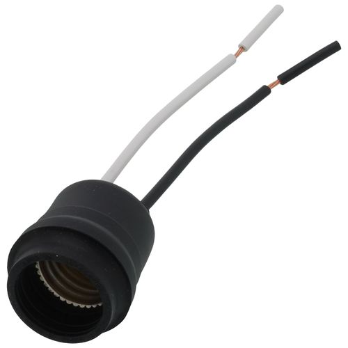 Main product image of Weatherproof Replacement Lampholder w/ Wire Leads, Medium Base - Black (600V, 660W)