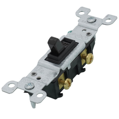 Main product image of Single-Pole Framed Grounding Toggle Light Switch - Brown (120V)