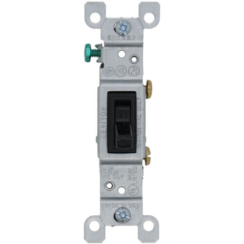 Main product image of Single-Pole Framed Grounding Toggle Light Switch - Black (120V)