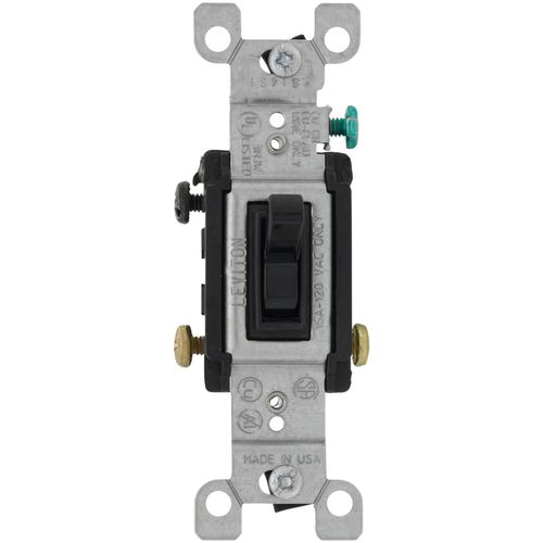 Main product image of 3-Way Framed Grounding Toggle Light Switch - Black (120V)