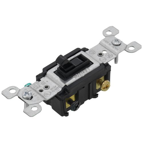 Main product image of 3-Way Framed Grounding Toggle Light Switch - Black (120V)