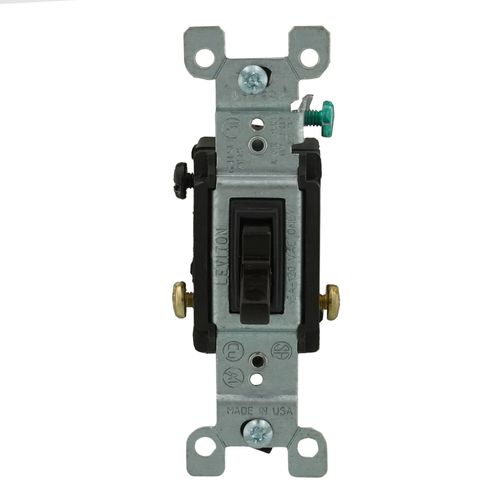 Main product image of 3-Way Residential Framed Grounding Toggle Switch, 15A - Brown (120V)