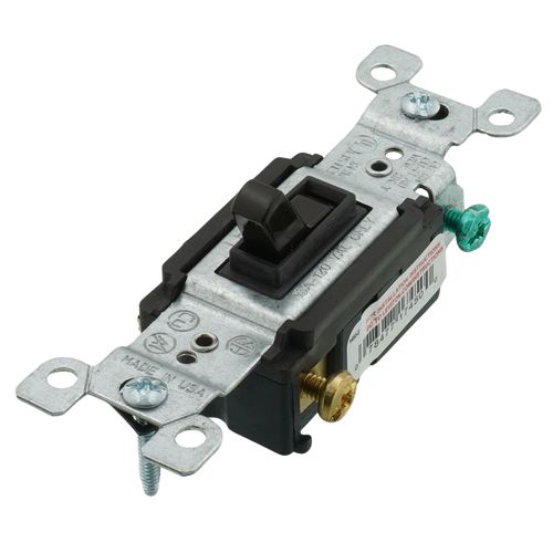Main product image of 3-Way Residential Framed Grounding Toggle Switch, 15A - Brown (120V)