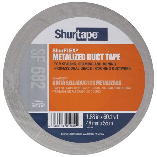 Main product image of SF 682 ShurFLEX Silver Professional Metalized Cloth Duct Tape (2" x 180')