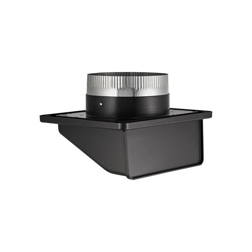 Main product image of 6" Black Plastic Soffit Exhaust Vent w/ Damper & Screen, 3" Pipe