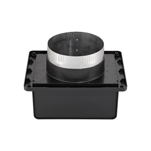 Main product image of 6" Black Plastic Soffit Exhaust Vent w/ Damper & Screen, 3" Pipe