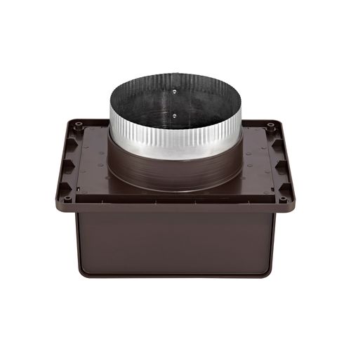 Main product image of 6" Brown Plastic Soffit Exhaust Vent w/ Damper & Screen, 3" Pipe