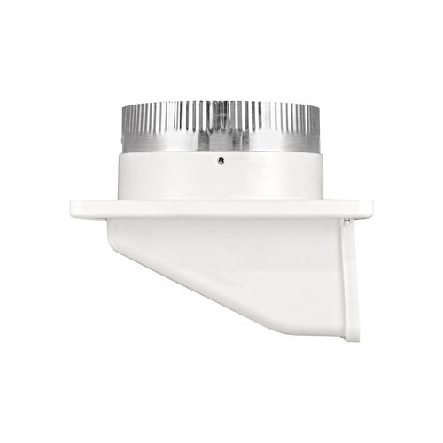 Main product image of 6" White Plastic Soffit Exhaust Vent w/ Damper & Screen, 3" Pipe