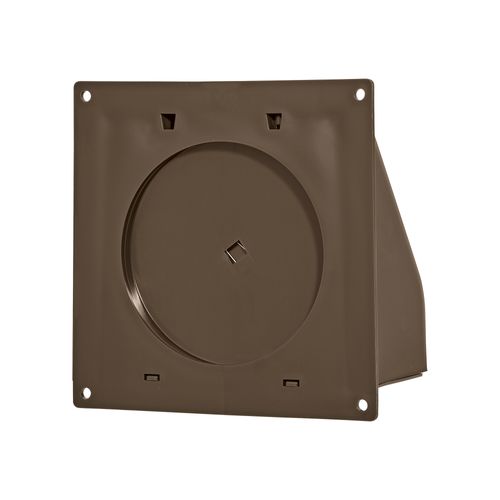 Main product image of 4" Brown Plastic Wall Exhaust Hood Vent w/ Spring Damper & Screen, Flat Flange, Flush Mount