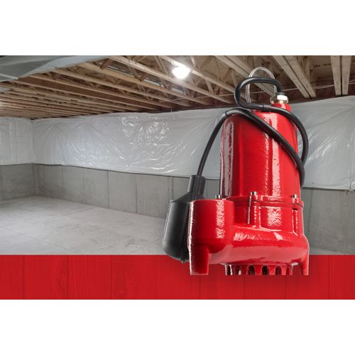 Main product image of RL-SC33T 115V, 1/3 HP, 3350 GPH Cast Iron Sump Pump w/ Tethered Float Switch, 10 ft. Cord (Red)