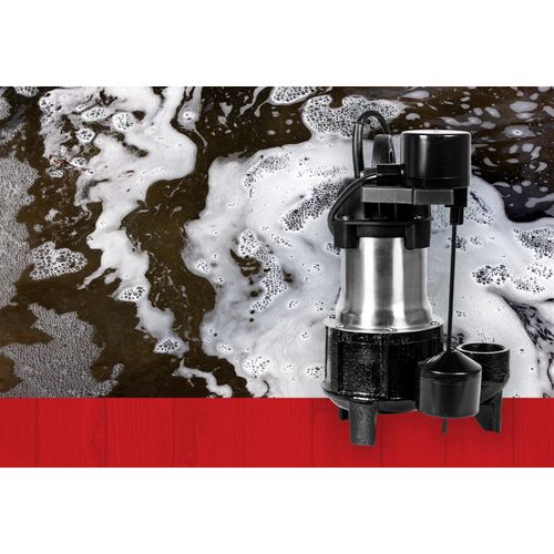 Main product image of RL-SS50V 115V, 1/2 HP, 3450 GPH Submersible SS Sump Pump w/ Vertical Switch, 10 ft. Cord (Black)