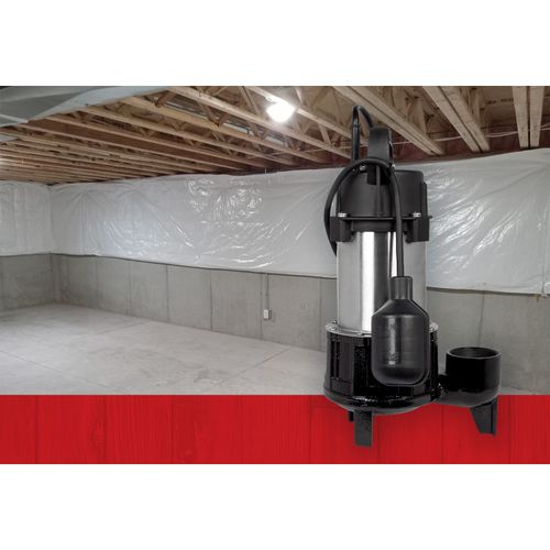 Main product image of RL-SS100T 115V, 1 HP, 5300 GPH Submersible SS Sump Pump w/ Tethered Switch, 20 ft. Cord (Black)