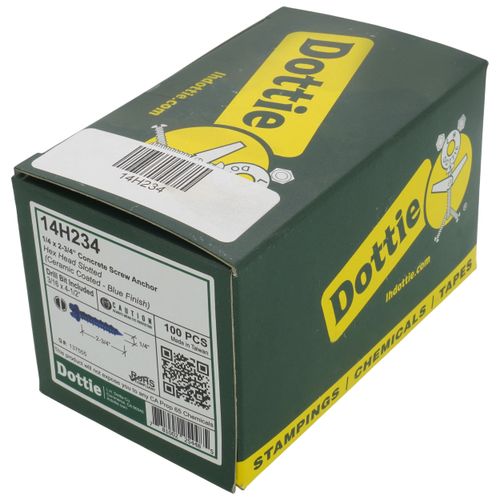 Main product image of 1/4" x 2-3/4" Slotted Hex Washer Head Concrete Screw Anchor (Pack of 100)