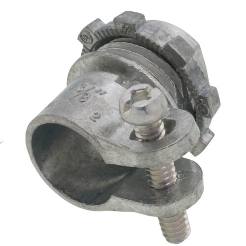 3/8" Zinc BX-Flex Straight Squeeze Connector