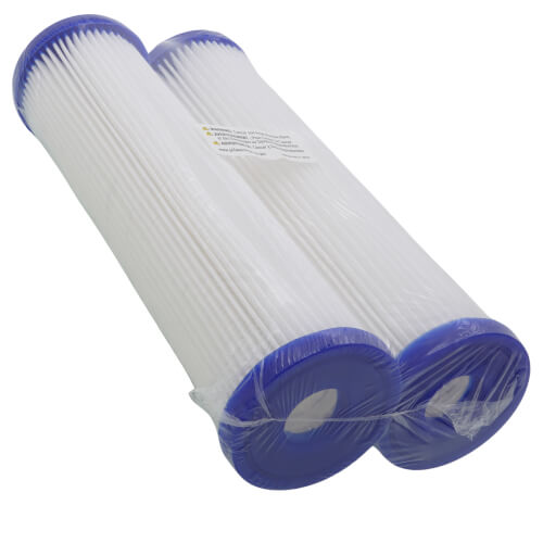 W30PE, Pleated Polyester Fibers Sediment Filter Cartridge, 2-Pack (30 Microns)