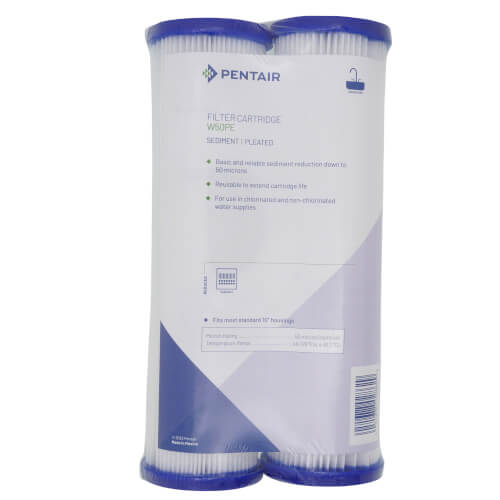 Main product image of W50PE, Pleated Polyester Fibers Sediment Filter Cartridge, 50 Microns (2 Pack)