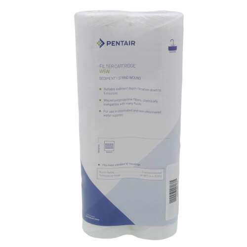 W5W, Polypropylene String Wound Sediment Filter Cartridge, 2 Pack (5 Micron)