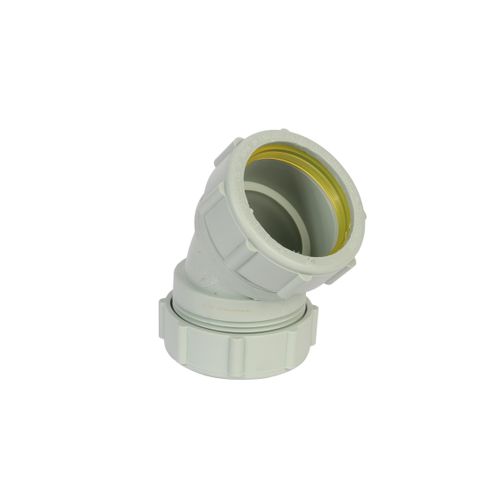 Main product image of 1-1/2" Labline Flame Retardant Polypropylene Acid Waste 45-Degree Elbow, W191
