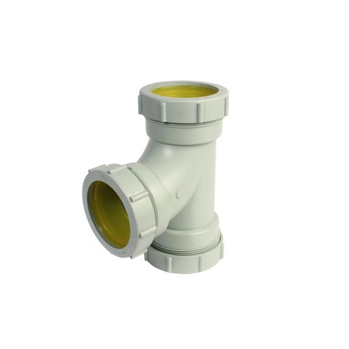 Main product image of 4" Labline Flame Retardant Polypropylene Acid Waste Sanitary Tee, W204
