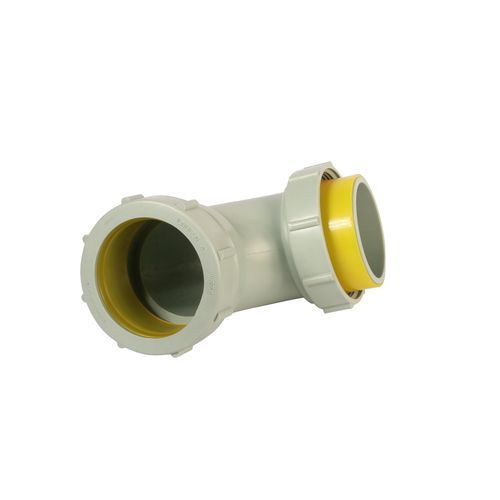 Main product image of 4" Labline Flame Retardant Polypropylene Acid Waste Loose Nut 90-Degree Elbow, W294