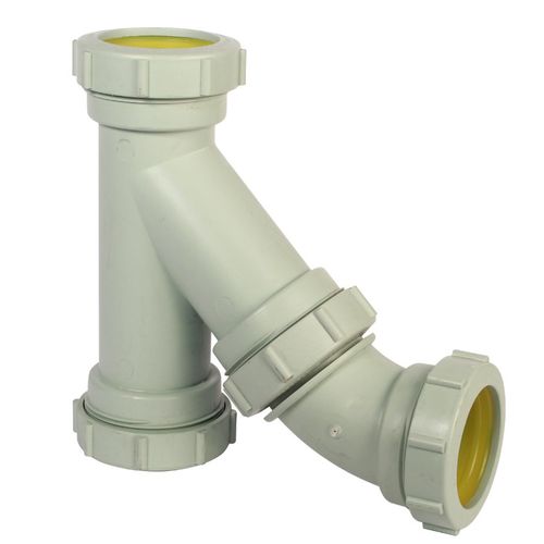 Main product image of 3" Labline Flame Retardant Polypropylene Acid Waste Combo Wye and 45-Degree Elbow, W3735