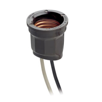 Main product image of Keyless Incandescent Lampholder, Medium Base, Two 6" Leads - Red/White (660W)