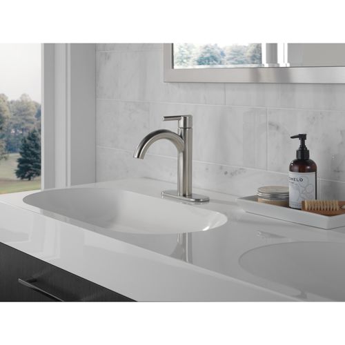 Main product image of Nicoli 1 Handle Bathroom Faucet, 1 or 3-hole 4" Installation, 15749LF-SS (Stainless)