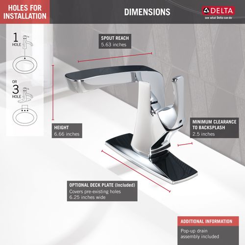 Main product image of Vesna 1 Handle Centerset Bathroom Faucet (Chrome), 15789LF