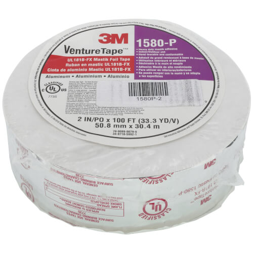 Main product image of Duct Joint Sealing Mastik Tape, Printed, UL-181B-FX Listed (2" x 100')