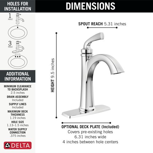 Main product image of Geist 1 Handle Bathroom Faucet (Chrome), 15864LF