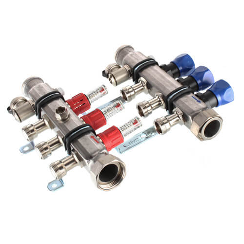 3-Loop ProRadiant Stainless Steel Manifold Shut-Off/Balancing/Flow Meters