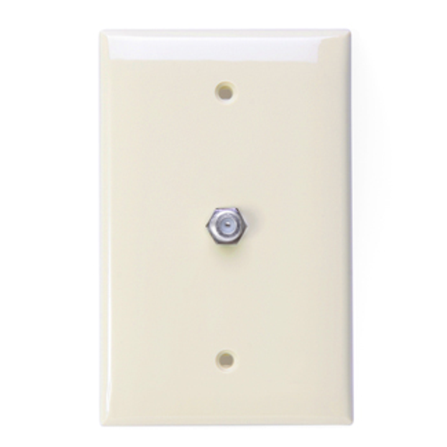 Main product image of Midsize Video Wall Jack, F Connector (Light Almond)