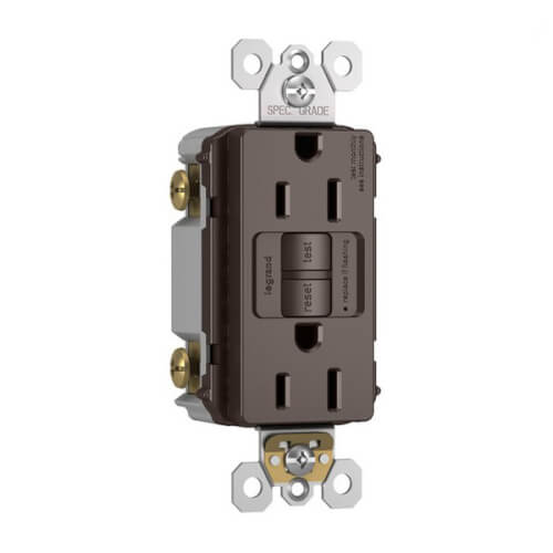 Main product image of Radiant Spec-Grade Self-Test GFCI Receptacle - Brown (15A)