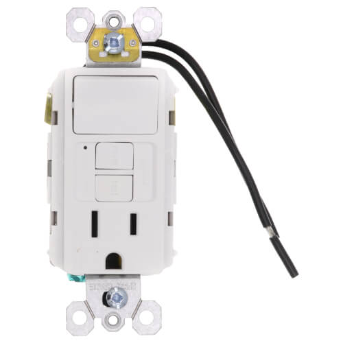 Main product image of Radiant Single-Pole Switch w/ Tamper-Resistant Self-Test GFCI Outlet - White (125V)