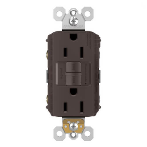 Main product image of Radiant Spec-Grade Tamper-Resistant Self-Test GFCI Receptacle, NEMA 15-5R, 15A - Brown (125V)